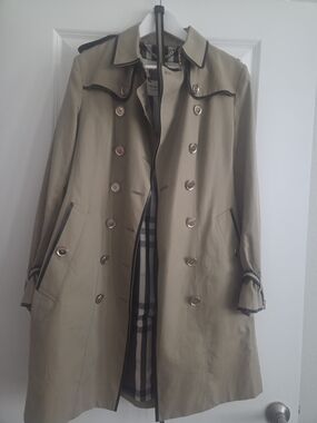 Burberry Black and White Striped Lining Coat - London Label